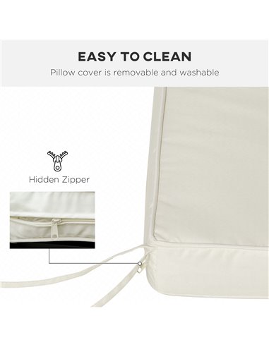 Outsunny Loveseat Bench Cushion 2 Seater Seat Pad for Swing Furniture, Versatile for Indoor & Outdoor, Cream White 84B-516V71CW
