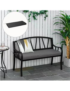 Outsunny 2-Seater Garden Bench Cushion, Loveseat Pad for Patio Swing Furniture, Indoor & Outdoor Use, Grey 84B-516V71CG 2