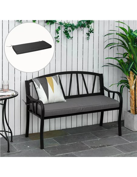 Outsunny 2-Seater Garden Bench Cushion, Loveseat Pad for Patio Swing Furniture, Indoor & Outdoor Use, Grey 84B-516V71CG - pic 64453 | FastDaddyshop