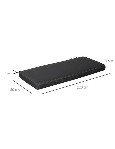 Outsunny 2-Seater Garden Bench Cushion, Loveseat Pad for Patio Swing Furniture, Indoor & Outdoor Use, Grey 84B-516V71CG - pic 64454 | FastDaddyshop