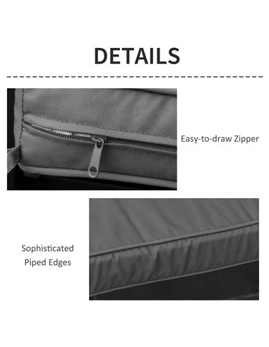 Outsunny 2-Seater Garden Bench Cushion, Loveseat Pad for Patio Swing Furniture, Indoor & Outdoor Use, Grey 84B-516V71CG