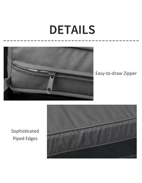 Outsunny 2-Seater Garden Bench Cushion, Loveseat Pad for Patio Swing Furniture, Indoor & Outdoor Use, Grey 84B-516V71CG - pic 64455 | FastDaddyshop