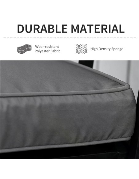 Outsunny 2-Seater Garden Bench Cushion, Loveseat Pad for Patio Swing Furniture, Indoor & Outdoor Use, Grey 84B-516V71CG - pic 64456 | FastDaddyshop