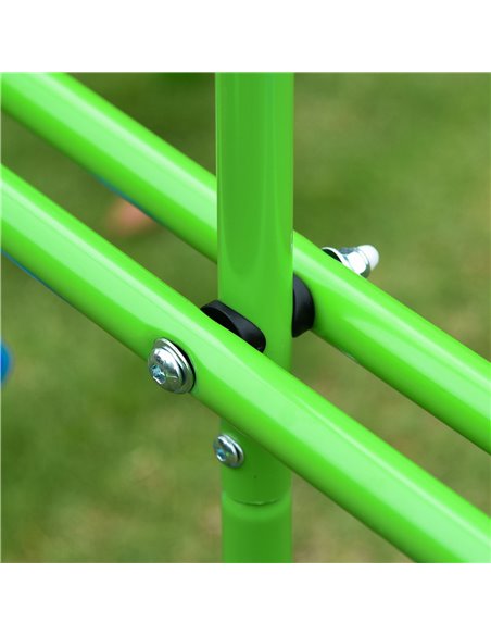 Outsunny Metal Swings & Seesaw Set Double Seats with a Height Adjustable Children Outdoor Backyard Play Set for Toddlers Over 3  - pic 64467 | FastDaddyshop