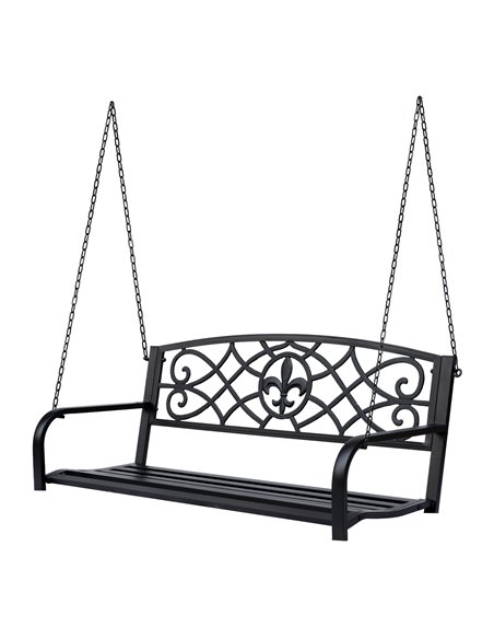 Outsunny Outdoor Porch Swing Seat Bench with Chains for the Yard, Deck, & Backyard, Black 84A-064 - pic 64470 | FastDaddyshop