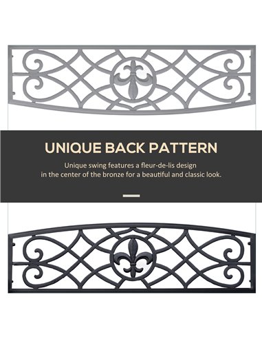 Outsunny Outdoor Porch Swing Seat Bench with Chains for the Yard, Deck, & Backyard, Black 84A-064