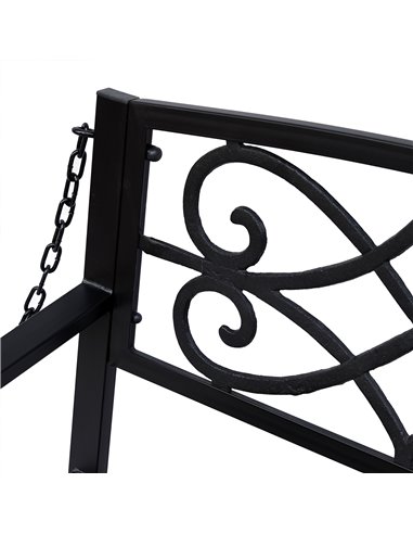 Outsunny Outdoor Porch Swing Seat Bench with Chains for the Yard, Deck, & Backyard, Black 84A-064