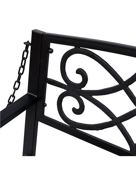 Outsunny Outdoor Porch Swing Seat Bench with Chains for the Yard, Deck, & Backyard, Black 84A-064 - pic 64477 | FastDaddyshop