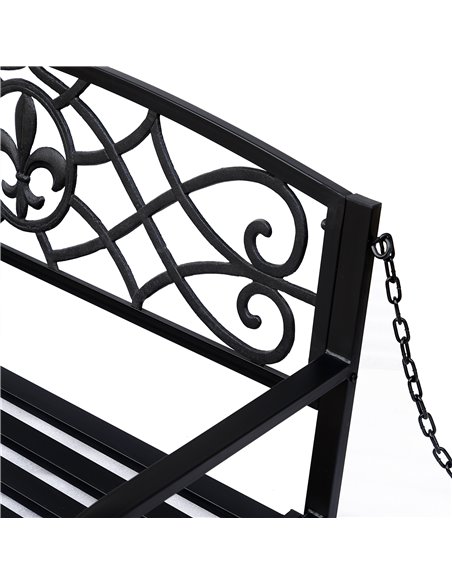 Outsunny Outdoor Porch Swing Seat Bench with Chains for the Yard, Deck, & Backyard, Black 84A-064 - pic 64478 | FastDaddyshop