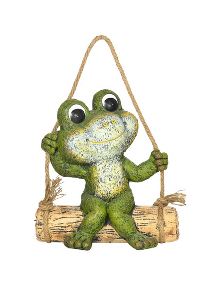 Outsunny Hanging GardenВ Statue, Vivid Frog on Swing Art Sculpture, Outdoor Ornament Home Decoration, Green 844-664V00MX - pic 64497 | FastDaddyshop