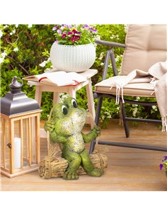 Outsunny Hanging GardenВ Statue, Vivid Frog on Swing Art Sculpture, Outdoor Ornament Home Decoration, Green 844-664V00MX 2
