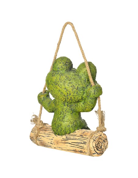 Outsunny Hanging GardenВ Statue, Vivid Frog on Swing Art Sculpture, Outdoor Ornament Home Decoration, Green 844-664V00MX - pic 64503 | FastDaddyshop