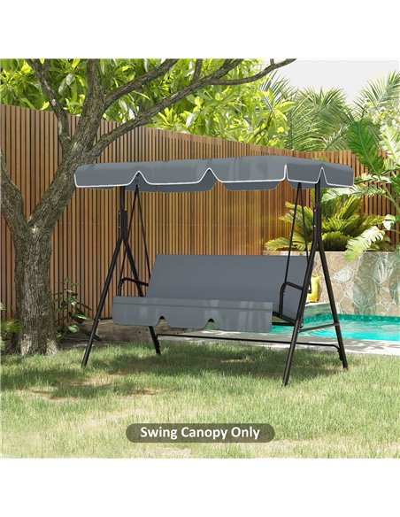 Outsunny Garden Swing Canopy Replacement 2 Seater with Tubular Framework, Swing Seat Replacement Cover, UV50+ Sun Shade (Canopy  - pic 64516 | FastDaddyshop