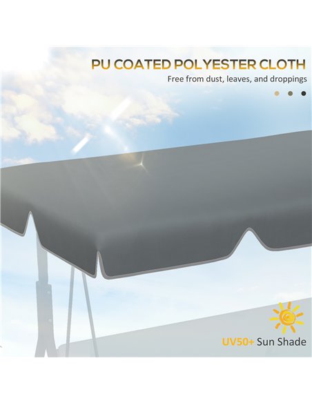 Outsunny Garden Swing Canopy Replacement 2 Seater with Tubular Framework, Swing Seat Replacement Cover, UV50+ Sun Shade (Canopy  - pic 64518 | FastDaddyshop