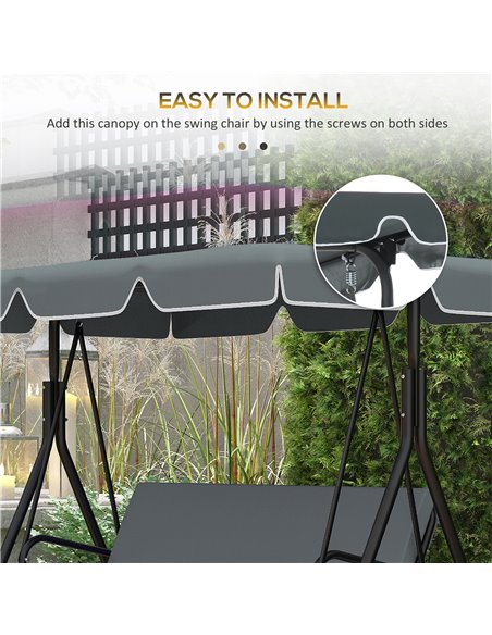 Outsunny Garden Swing Canopy Replacement 2 Seater with Tubular Framework, Swing Seat Replacement Cover, UV50+ Sun Shade (Canopy  - pic 64519 | FastDaddyshop