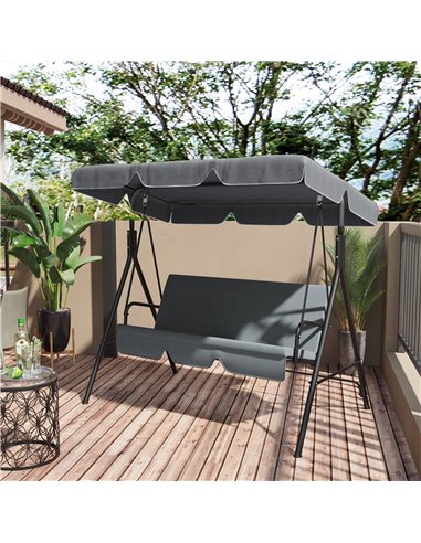 Outsunny Garden Swing Canopy Replacement 2 Seater with Tubular Framework, Swing Seat Replacement Cover, UV50+ Sun Shade (Canopy 
