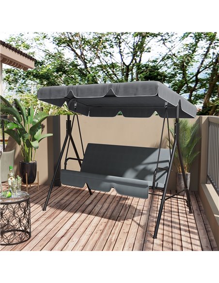 Outsunny Garden Swing Canopy Replacement 2 Seater with Tubular Framework, Swing Seat Replacement Cover, UV50+ Sun Shade (Canopy  - pic 64520 | FastDaddyshop