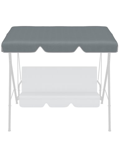 Outsunny Garden Swing Canopy Replacement 2 Seater with Tubular Framework, Swing Seat Replacement Cover, UV50+ Sun Shade (Canopy 