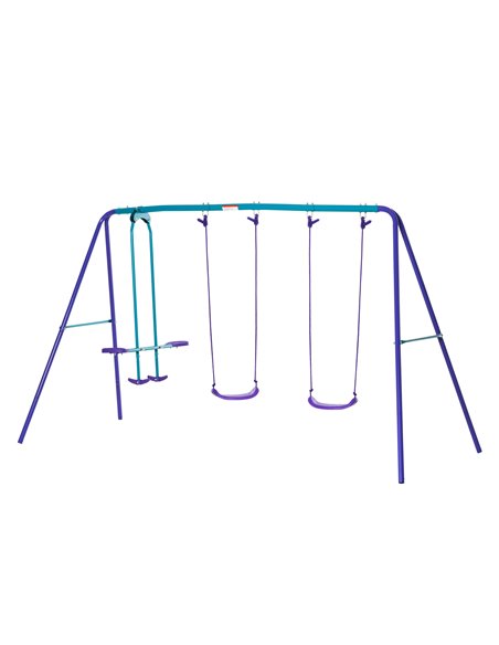 Outsunny Height Adjustable Metal Swing Set, Dark Blue & Purple 344-035VT - pic 64551 | FastDaddyshop