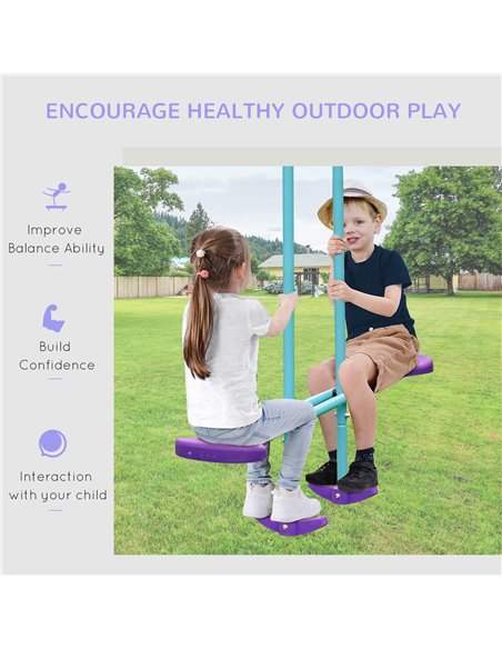Outsunny Height Adjustable Metal Swing Set with Glider, Two Swing Seats and Adjustable Height, Outdoor Heavy Duty A-Frame 344-03 - pic 64556 | FastDaddyshop
