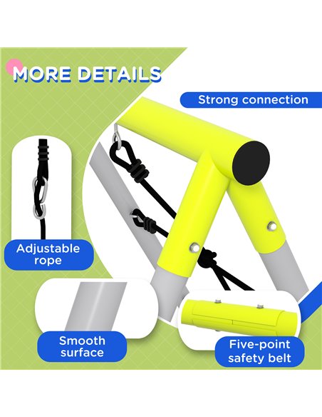 Outsunny 4 in 1 Metal Garden Swing Set with Double Swings Climber Climbing Net Green 344-078V00GN - pic 64584 | FastDaddyshop