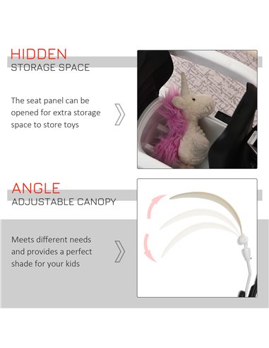 HOMCOM 3 in 1 Ride On Push Along Car Mercedes Benz for Toddlers Stroller Sliding Walking Car with Horn Sound Safety Bar for 1-3 