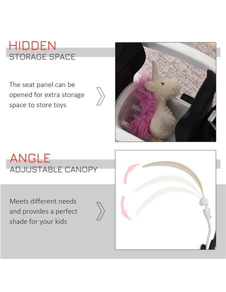 HOMCOM 3 in 1 Ride On Push Along Car Mercedes Benz for Toddlers Stroller Sliding Walking Car with Horn Sound Safety Bar for 1-3  - pic 6460 | FastDaddyshop