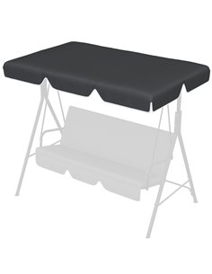 Outsunny 2 Seater Garden Swing Canopy Replacement Cover, UV50+ Sun Shade (Canopy Only), Black 84A-287V00BK