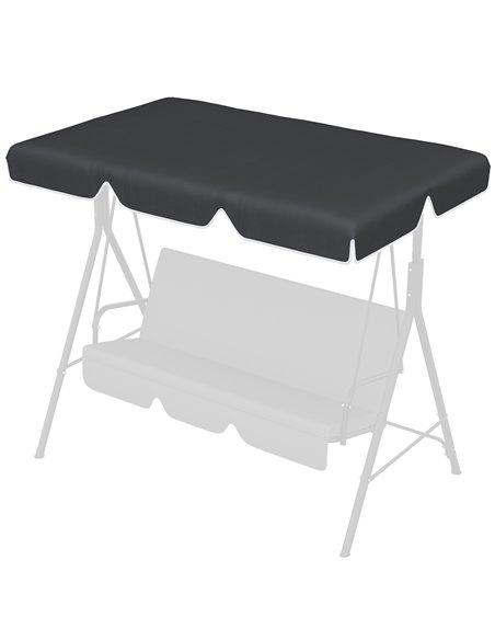 Outsunny 2 Seater Garden Swing Canopy Replacement Cover, UV50+ Sun Shade (Canopy Only), Black 84A-287V00BK - pic 64605 | FastDaddyshop