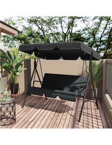 Outsunny 2 Seater Garden Swing Canopy Replacement Cover, UV50+ Sun Shade (Canopy Only), Black 84A-287V00BK