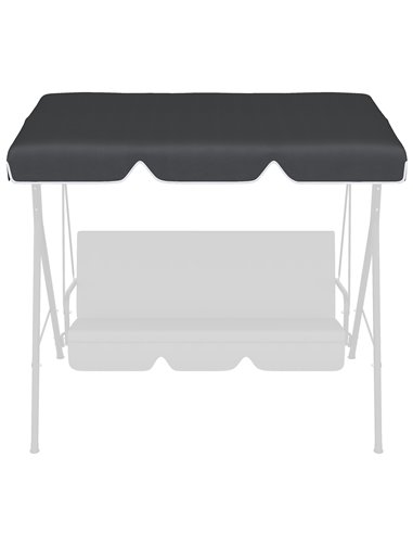 Outsunny 2 Seater Garden Swing Canopy Replacement Cover, UV50+ Sun Shade (Canopy Only), Black 84A-287V00BK