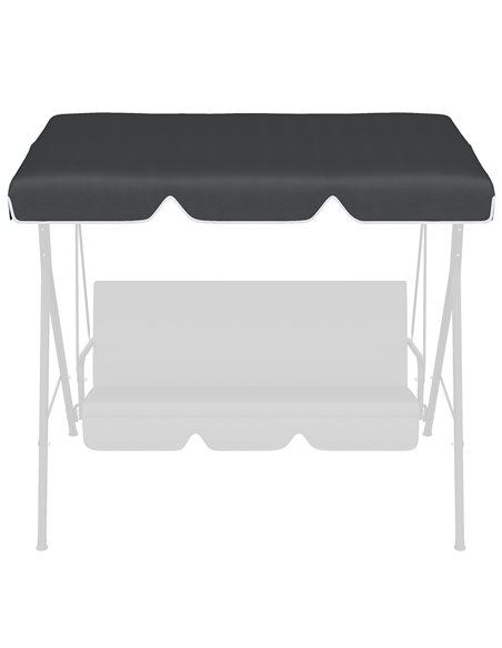 Outsunny 2 Seater Garden Swing Canopy Replacement Cover, UV50+ Sun Shade (Canopy Only), Black 84A-287V00BK - pic 64611 | FastDaddyshop