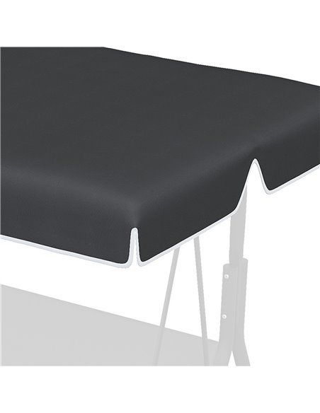 Outsunny 2 Seater Garden Swing Canopy Replacement Cover, UV50+ Sun Shade (Canopy Only), Black 84A-287V00BK - pic 64612 | FastDaddyshop