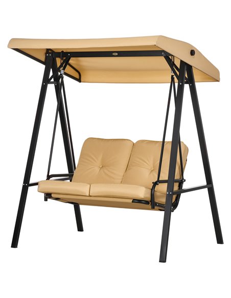 Outsunny Two-Seater Garden Swing Bench, Beige 84A-158V02BG - pic 64614 | FastDaddyshop