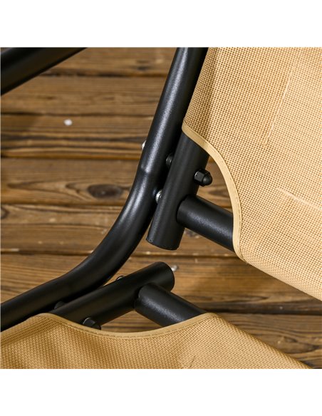 Outsunny Two-Seater Garden Swing Bench, with Adjustable Canopy - Beige 84A-158V02BG - pic 64620 | FastDaddyshop