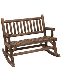Outsunny Garden 2-Seater Rocking Bench, Dark Stain Brown 84A-133