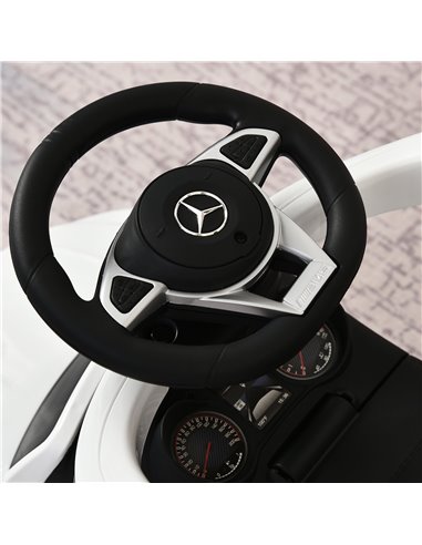 HOMCOM 3 in 1 Ride On Push Along Car Mercedes Benz for Toddlers Stroller Sliding Walking Car with Horn Sound Safety Bar for 1-3 