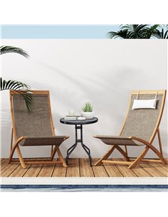 Outsunny Round Metal Garden Table, 60cm Diameter Tempered Glass Top, Outdoor Patio Furniture, Black 84B-147 2
