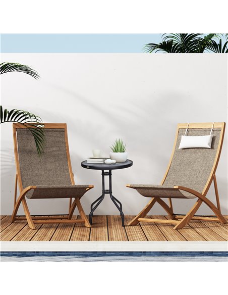 Outsunny Round Metal Garden Table, 60cm Diameter Tempered Glass Top, Outdoor Patio Furniture, Black 84B-147 - pic 64651 | FastDaddyshop