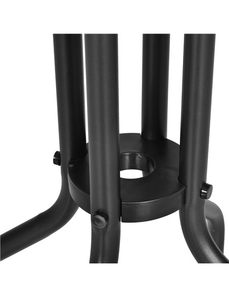Outsunny Round Metal Garden Table, 60cm Diameter Tempered Glass Top, Outdoor Patio Furniture, Black 84B-147 - pic 64658 | FastDaddyshop