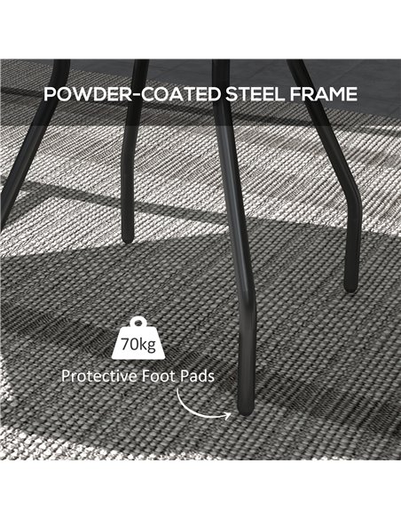 Outsunny Garden Table with Tempered Glass Top, Printed Design, Steel Frame, for Porch, Multicolour 84G-399V00MX - pic 64663 | FastDaddyshop