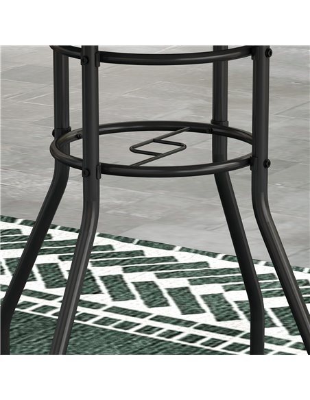 Outsunny Garden Table with Tempered Glass Top, Printed Design, Steel Frame, for Porch, Multicolour 84G-399V00MX - pic 64667 | FastDaddyshop