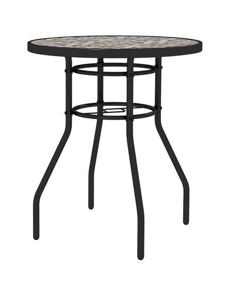 Outsunny Tempered Glass Top Garden Table, Tan Brown 84G-399V00TN - pic 64668 | FastDaddyshop