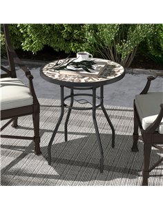 Outsunny Tempered Glass Top Garden Table, Tan Brown 84G-399V00TN 2