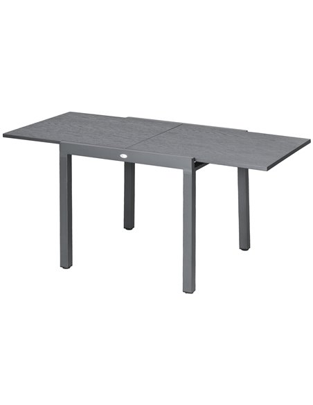 Outsunny Extendable Garden Table for 6 with Aluminium Frame, Steel Tabletop, Dark Grey 84G-376V00CG - pic 64677 | FastDaddyshop
