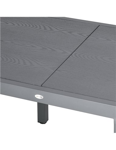 Outsunny Extendable Garden Table for 6 with Aluminium Frame, Steel Tabletop, Dark Grey 84G-376V00CG