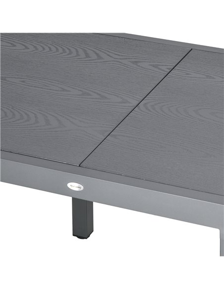 Outsunny Extendable Garden Table for 6 with Aluminium Frame, Steel Tabletop, Dark Grey 84G-376V00CG - pic 64684 | FastDaddyshop