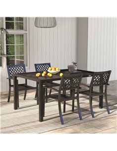 Outsunny Steel Frame Garden Table with Metal Wire Top, for Patio, Balcony, Grey 84G-255V00GY 2