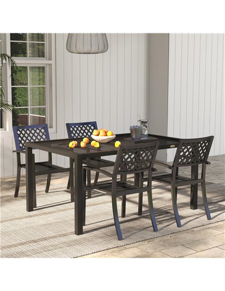 Outsunny Steel Frame Garden Table with Metal Wire Top, for Patio, Balcony, Grey 84G-255V00GY - pic 64687 | FastDaddyshop