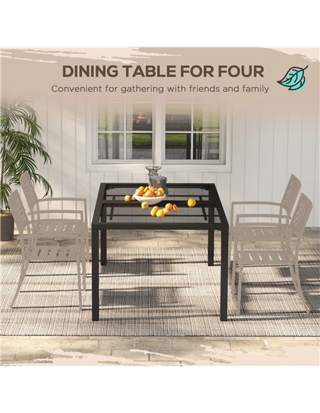 Outsunny Steel Frame Garden Table with Metal Wire Top, for Patio, Balcony, Grey 84G-255V00GY - pic 64690 | FastDaddyshop